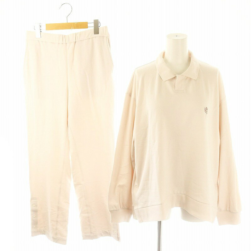 【中古】フートウキョウ Foo Tokyo 23AW コットンポリエステルトップスパンツパジャマセット 上下 ルームウェア 長袖 M ライトピンク /HK ■OS ■SH レディース 【ベクトル 古着】 241226