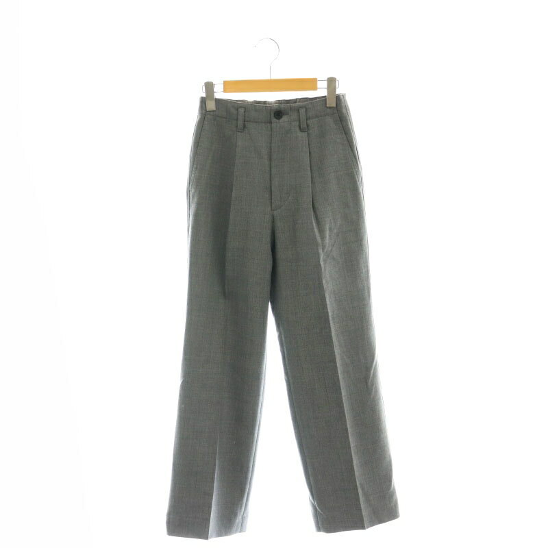 【中古】スピック&スパン Spick&Span 23AW ハイブリッドダブルクロスワンタックパンツ ストレート ジッパーフライ 34 グレー /NR ■OS レディース 【ベクトル 古着】 250103