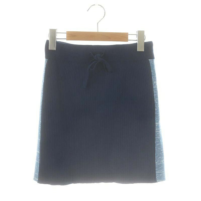 【中古】スライ SLY KNIT TRACK SIDE LINE ショートスカート ニット タイト ミニ 紺 ネイビー F 030GAZ71-3930 /HK ■OS ■SH レディース 【ベクトル 古着】 250120
