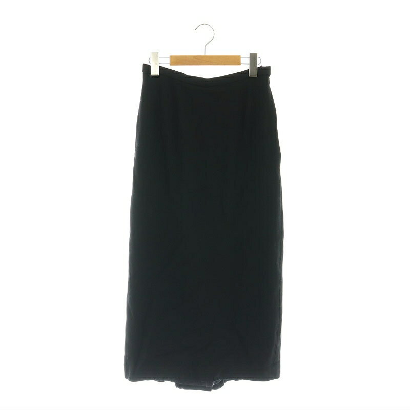 【中古】アンクライン ANNE KLEIN ボタンデザインウールロングスカート タイト 11 M 黒 ブラック /KO ■OS ■SH レディース 【ベクトル 古着】 250206