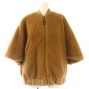 【中古】マックスマーラ MAX MARA ブリオゼ BRIOSE テディベアケープ ジャケット ポンチョ 半袖 SM 茶 ブラウン キャメル /MF ■OS レディース 【ベクトル 古着】 250123