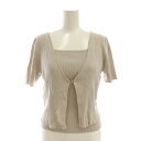 【中古】プロポーション ボディドレッシング PROPORTION BODY DRESSING キャミアンサンブルニット ショートカーディガン キャミソール 半袖 グレージュ /KO ■OS レディース 【ベクトル 古着】 250207