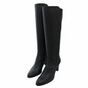 【中古】コムサデモード COMME CA DU MODE 美品 ロングブーツ ポインテッドトゥ レザー S 黒 ブラック /FF レディース 【ベクトル 古着】...