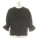 【中古】アディアム ADEAM フリルスリーブカットソー 七分袖 XS ブラック 43665 /DO ■OS レディース 【ベクトル 古着】 250331