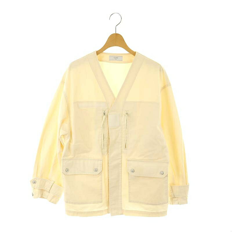 【中古】スローブ イエナ SLOBE IENA TYPE F2 ミリタリージャケット ノーカラー F アイボリー /MI ■OS レディース 【ベクトル 古着】 250326