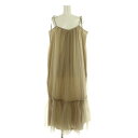 【中古】バブ Bab TULLE TIERED CAMISOLE ONEPIECE チュールティアードワンピース ロング F ベージュ /MY ■OS レディー...