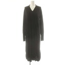 【中古】ヒロココシノ HIROKO KOSHINO 再生繊維×ウールニットワンピース マキシ ロング 長袖 38 黒 ブラック /AT ■OS レディース 【ベクトル 古着】 250326