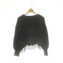 【中古】ペルルペッシュ Perle Peche ニット セーター 長袖 レース 38 黒 ブラック /AT ■OS ■GY39 ■AX レディース 【ベクトル 古着】 250402(4)