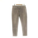 【中古】アッパーハイツ upper hights THE STELLA デニムパンツ ジーンズ テーパード ジッパーフライ ダメージ加工 24 ブラウングレー ...