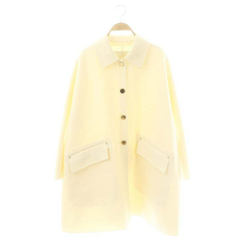 【中古】マッキントッシュ MACKINTOSH HUMBIE MBコート ステンカラー ウール 8 アイボリー /MI ■OS ■SH レディース 【ベクトル 古着】 250404