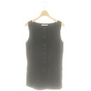 【中古】エンフォルド ENFOLD 25SS SQUARE-NECK VEST ベスト 前開き 38 ブラック /HK ■OS レディース 【ベクトル 古着】 ...