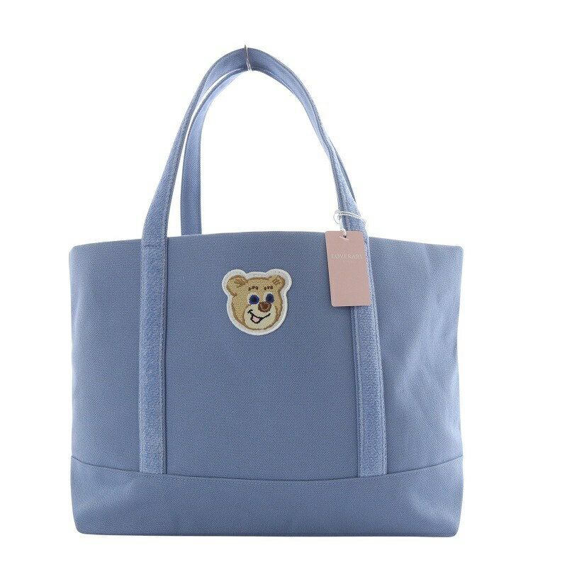 【中古】未使用品 フェイラー FEILER ラブラリーバイフェイラー 25SS オールドテディ ワッペントートバッグ ハンドバッグ ブルー L/OTE-223025 /YO14 レディース 【ベクトル 古着】 250707のサムネイル