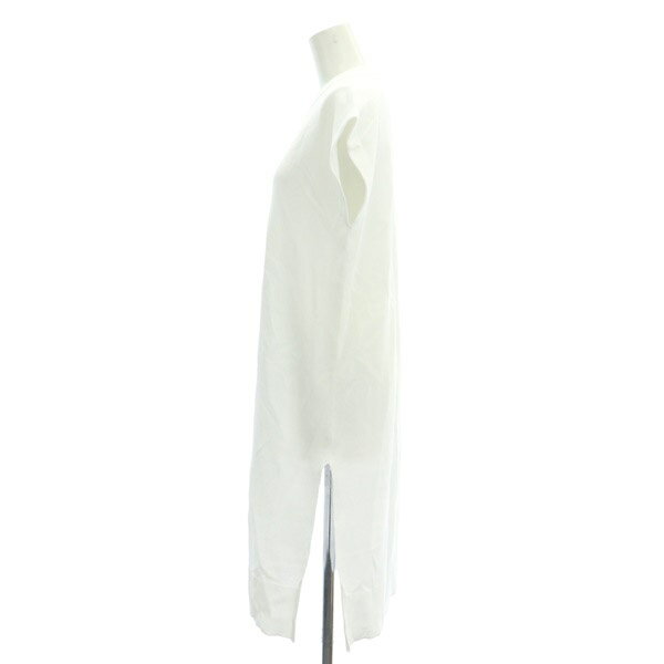 【中古】ユナイテッドアローズ UNITED ARROWS STYLE for LIVING コットン ニット ノースリーブ ワンピース 膝丈 白 ホワイト /MY ■OS ■PN レディース 【ベクトル 古着】 250408