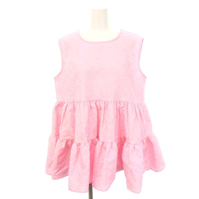 Sleeveless - 【中古】メゾンマーブル MAISON MARBLE ローズティアードタンクトップ トップス ブラウス ノースリーブ プルオーバー ピンク /NR ■OS ■PN レディース 【ベクトル 古着】 250409
