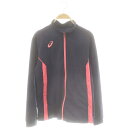 【中古】アシックス asics ジャケット ジャージ ジップアップ L ネイビー ピンク /DO ■OS ■GY39 ■AX レディース 【ベクトル 古着】 2...