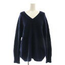 【中古】ウィムガゼット Whim Gazette 22AW FOXEY Vネップルオーバーニット セーター カシミヤ混 F ネイビー /DO ■OS レディース 【ベクトル 古着】 250411(4)