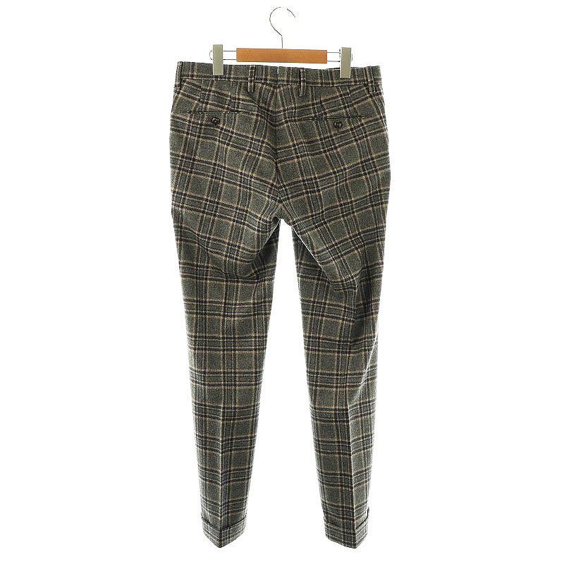 【中古】ピーティーゼロウーノ PT01 Fulham RD SUPER SLIM FIT チェック柄パンツ スリムテーパード 46 グレー /DF ■OS ■AD メンズ 【ベクトル 古着】 250418