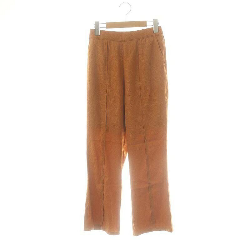 【中古】レイビームス Ray Beams 総柄 パンツ ストレート センタープレス 0 オレンジ /AT ■OS レディース 【ベクトル 古着】 250416