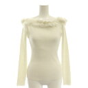 【中古】セルフォード CELFORD 24AW フェザーフリルリブニットプルオーバー 長袖 36 アイボリー /DF ■OS レディース 【ベクトル 古着】 2...