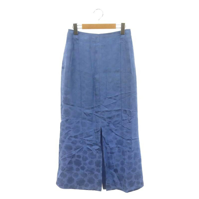 【中古】ジェーンスミス JANESMITH MERMAID SKIRT マーメイドスカート ロング 花柄 36 ライトブルー /DO ■OS ■PN レディース 【ベクトル 古着】 250502