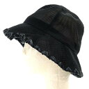 【中古】ラメゾンドリリス La Maison de Lyllis 23SS QWAU ナイロン メッシュバケットハット 帽子 57cm 黒 ブラック /YO ■...