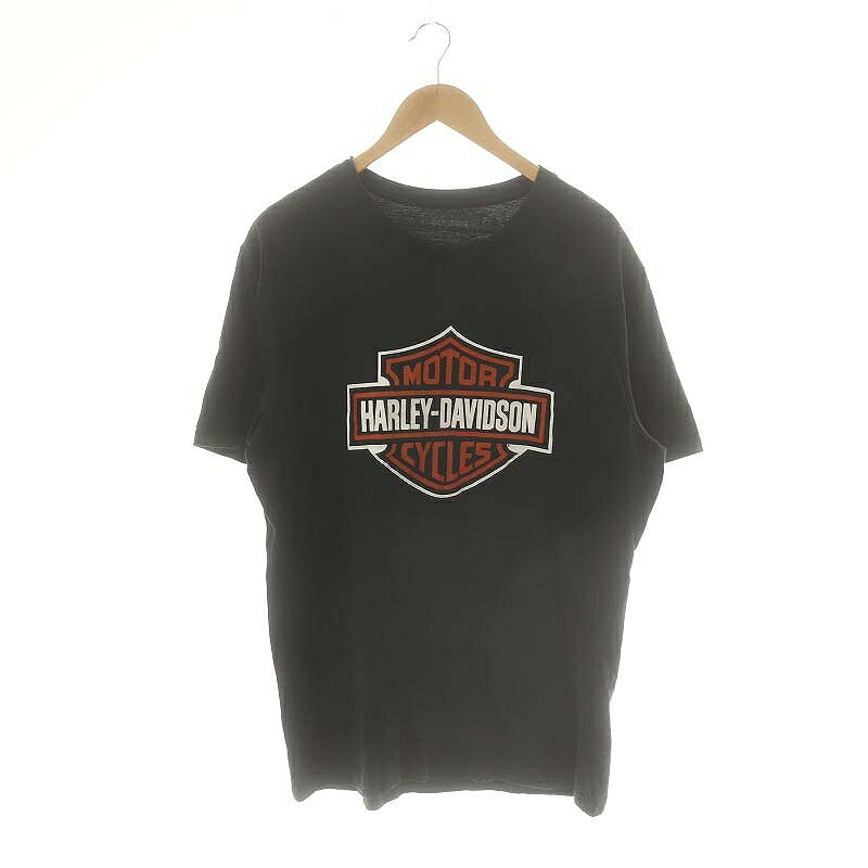【中古】ハーレーダビッドソン HARLEY DAVIDSON ロゴTシャツ プリント L 黒 白 赤 /MI ■OS ■SH メンズ 【ベクトル 古着】 250424