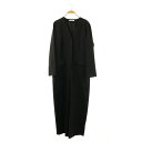【中古】B&Y ユナイテッドアローズ BEAUTY&YOUTH ビューティー&ユース ツイル Vネック オールインワン M 黒 ブラック /SS ■OS レディース 【ベクトル 古着】 250508(4)