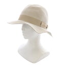 【中古】ボルサリーノ Borsalino フェルトハット 帽子 リボン 58cm べージュ /SR10 ■SH レディース 【ベクトル 古着】 250508