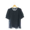 【中古】エムプルミエ ブラック M-Premier BLACK 24SS オーガンジーフロントプリーツブラウス 半袖 タック 38 紺 ネイビー /AT ■OS レディース 【ベクトル 古着】 250501