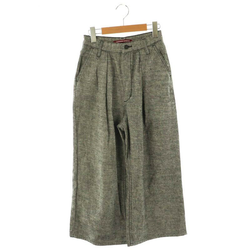 【中古】コントワーデコトニエ COMPTOIR DES COTONNIERS ストレートパンツ クロップド丈 タック 5 グレ..