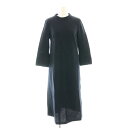 【中古】アンタイトル UNTITLED ハイネック Iラインワンピース ミモレ ロング 七分袖 2 紺 ネイビー /AT ■OS レディース 【ベクトル 古着】...