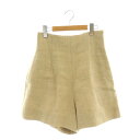 【中古】マディソンブルー MADISONBLUE HIGH WAIST SHORTS HEAVY LINEN ショートパンツ キュロットパンツ M ベージュ /SS ■OS レディース 【ベクトル 古着】 250509