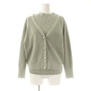 【中古】ジャスグリッティー JUSGLITTY 23SS ショートカーデアンサンブル ニット ノースリーブセーター 2 スモークグリーン /ES ■OS レディース 【ベクトル 古着】 250602