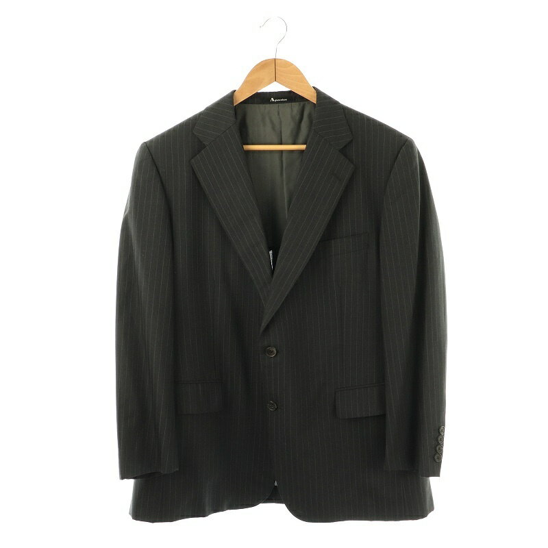 【中古】アクアスキュータム AQUASCUTUM ピンストライプ テーラードジャケット ウール モヘヤ混 100BB5 黒 /MI ■OS メンズ 【ベクトル 古着】 250521