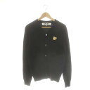 【中古】プレイコムデギャルソン PLAY COMME des GARCONS AD2020 GOLD HEART カーディガン ニット Vネック M ブラック /DF ■OS メンズ 【ベクトル 古着】 250521