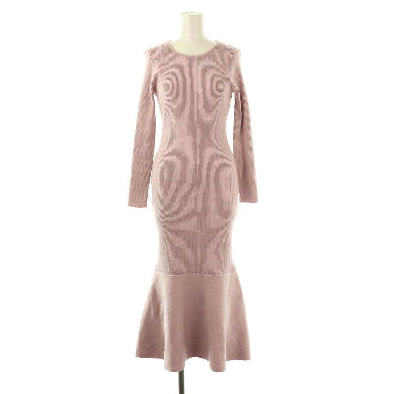 【中古】未使用品 ジュリアブティック JULIA BOUTIQUE カラバリマーメイドニットワンピース ロング 長袖 ピンク 24555 /HK ■OS レディース 【ベクトル 古着】 250624
