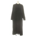 【中古】プレインピープル PLAIN PEOPLE バンドカラーシャツワンピース ロング 長袖 2 ブラック /DO ■OS ■SH レディース 【ベクトル 古着】 250512