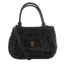 【中古】サルヴァトーレフェラガモ Salvatore Ferragamo ヴァラ レザー 2WAYバッグ ハンドバッグ ショルダーバッグ 黒 ブラック /SR25 レディース 【ベクトル 古着】 250527(4)