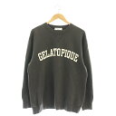 【中古】ジェラートピケオム GELATO PIQUE HOMME 23AW ロゴ裏毛プルオーバー トレーナー M グレー /AT ■OS メンズ 【ベクトル 古...