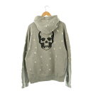 【中古】ルシアンペラフィネ LUCIEN PELLAT-FINET バックスカル ダメージ加工 ジップパーカー 長袖 XXL グレー /AT ■OS メンズ 【ベクトル 古着】 250514(4)