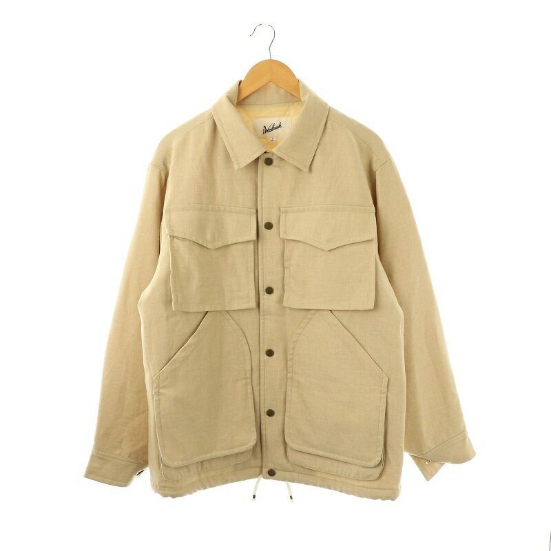 【中古】ウールリッチ WOOLRICH ウールギャバジンクルーザーシャツジャケット S ベージュ /MI ■OS メンズ 【ベクトル 古着】 250522
