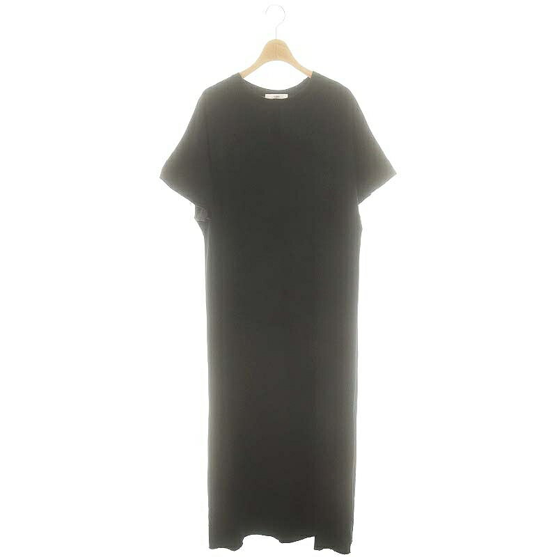 【中古】アストラット ASTRAET カットソーロングワンピース 五分袖 ブラック /DO ■OS ■SH レディース ..