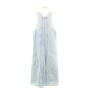 【中古】カレンテージ CURRENTAGE カレンテージ 24SS Plage 別注 W ZIP サロペット パンツ デニム ノースリーブ 1 ライトブルー /...