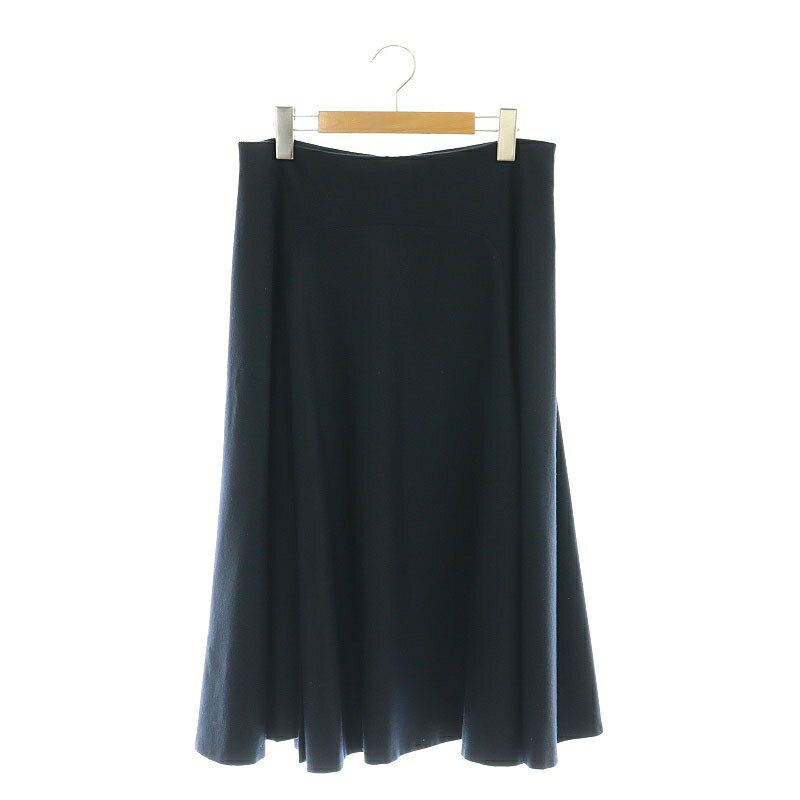 【中古】ドゥロワー Drawer ウール フレアスカート スリット 34 ネイビー /ES ■OS レディース 【ベクトル 古着】 250526
