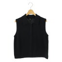 【中古】未使用品 セオリー Theory 25SS Rounded Cotton Zip Up Vest R ニットベスト S ネイビー /DF ■OS ■SH レディース 【ベクトル 古着】 250522(4)