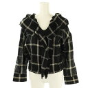 【中古】ワイズ Y's ヨウジヤマモト 25SS LINEN/NYLON PLAID GATHERED BLOUSE チェックブラウス 長袖 2 ブラック エクリュ /DF ■OS レディース 【ベクトル 古着】 250529