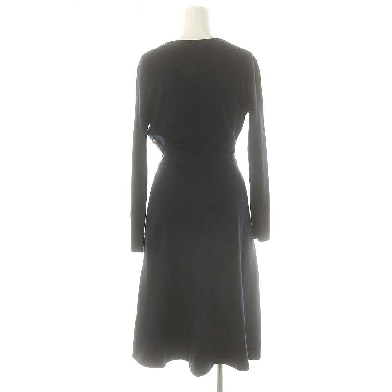 【中古】チェスティ Chesty フラワー刺繍 ワンピース ニット 0 ネイビー マルチカラー /ES ■OS レディース 【ベクトル 古着】 250527