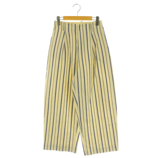 【中古】ヒューマンウーマン HUMAN WOMAN 23SS 綿麻ストライプパンツ ワイド ハイウエスト S エクリュ×ブルー /MY ■OS レディース 【ベクトル 古着】 250606 【中古】ヒューマンウーマン HUMAN WOMAN 23SS 綿麻ストライプパンツ ワイド ハイウエスト S エクリュ×ブルー /MY ■OS レディース 【ベクトル 古着】 250606