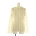 【中古】アメリ AMERI REVERSIBLE STRIPE KNIT TOPニットトップス カットソー 長袖 F ライトベージュ /NR ■OS ■SH レ...