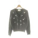 【中古】チェスティ Chesty スパンコール ビーズ カーディガン ニット F グレー /AT ■OS レディース 【ベクトル 古着】 250603(4)